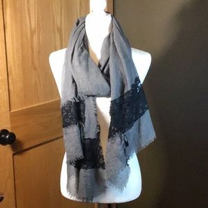 Gray & Black lace chunky Scarf ~ Maurices brand